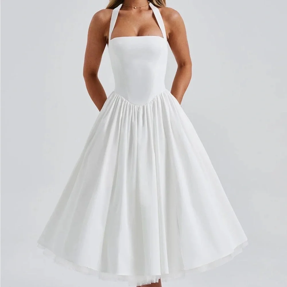 Chic Strapless White Dress - Picture 1 of 3